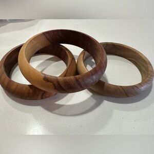 wood bangles - set of 3